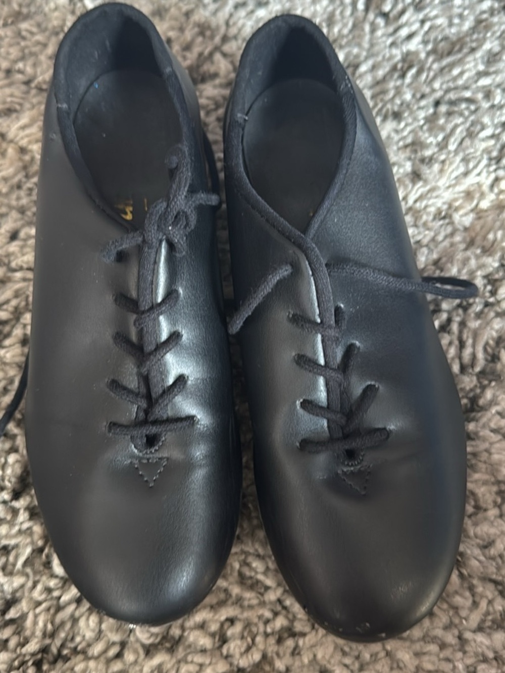 Black Leather Tap  Dance Shoes